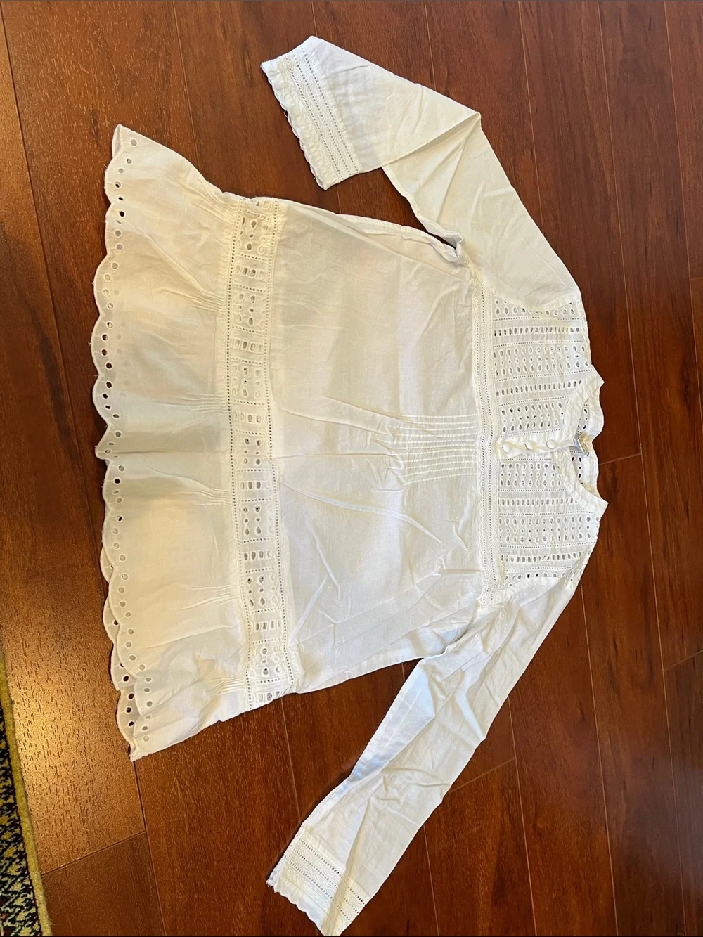 J. Crew White Eyelet Embroidered Top